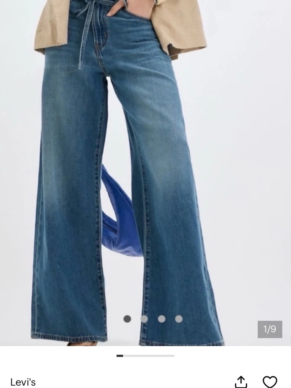 Levi's Women's XL straight Wide Leg Blue Jeans NWT